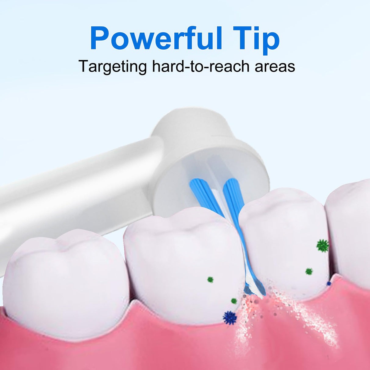 16pcs Interspace Replacement Heads Compatible with Oral B Electric Toothbrushes for Cleaning Crevices, Bridges and Implants.