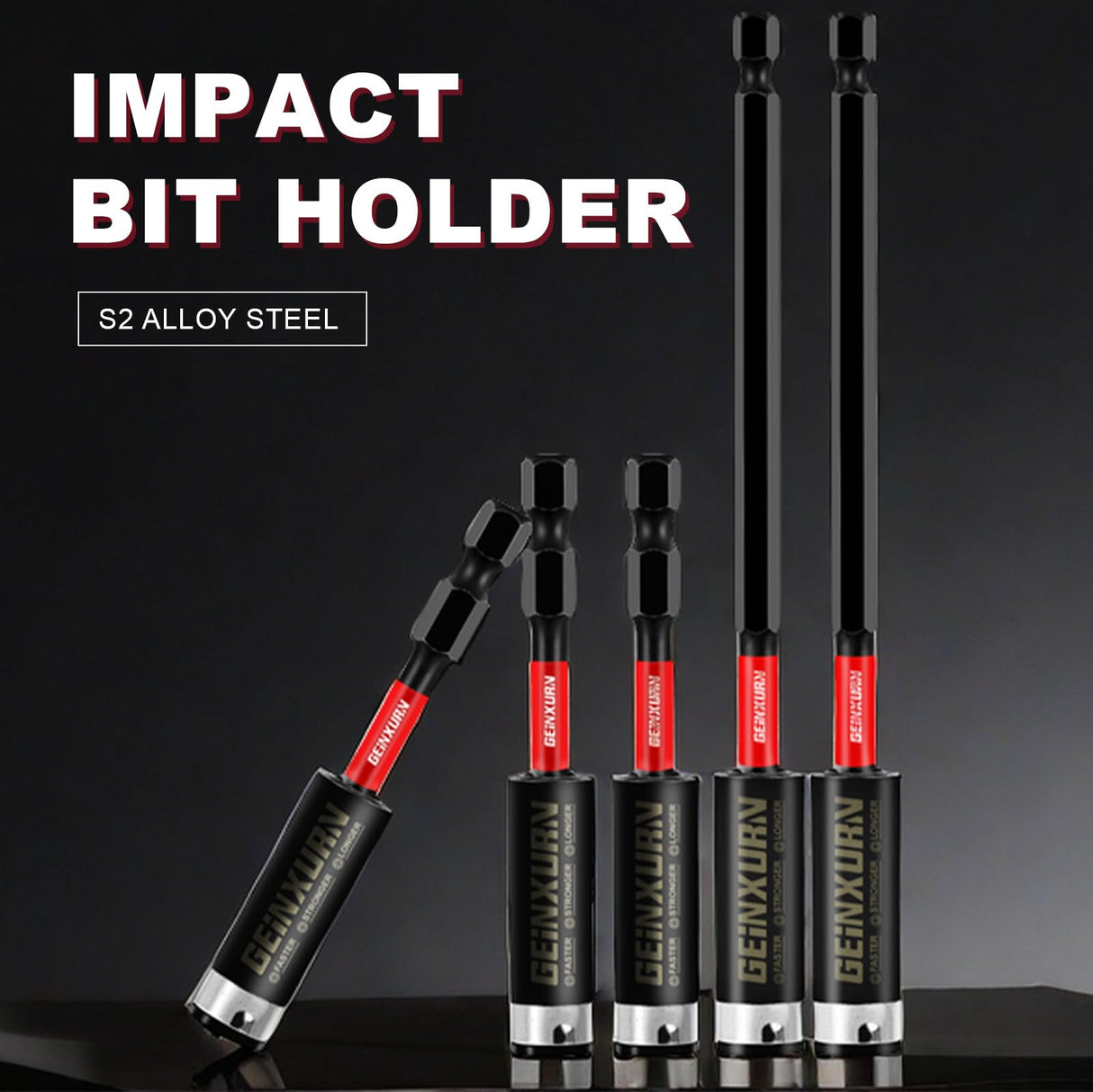 Geinxurn 8PACK Impact Magnetic Screwdriver Bit Holders, Extension Socket Drill Bit Holder S2 Alloy Steel Hex Shank Quick-Change Drill Bit Guide(3inches and 6inches)