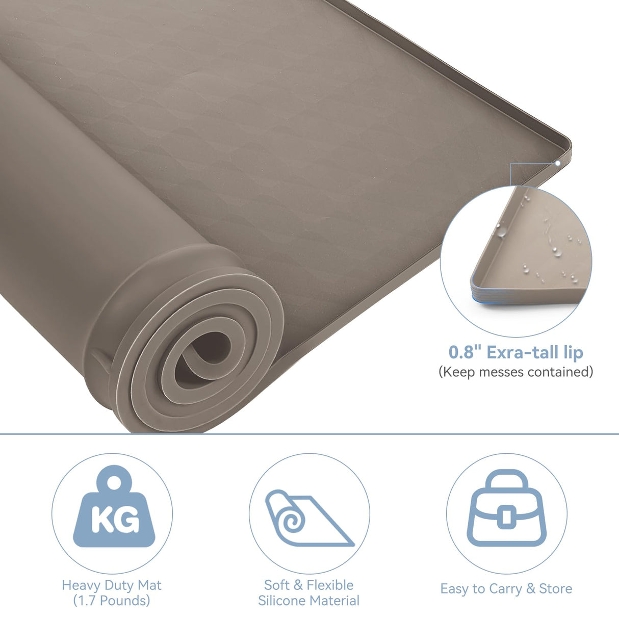 Garolue Washer and Dryer Covers for the Top, 23.6'' x 19.7'' Silicone Rubber Mat for Laudry Machine & Dryer,Non-slip Heavy Duty Waterproof Washable Top Protector Mat Pad for Laundry & Kitchen,Apricot