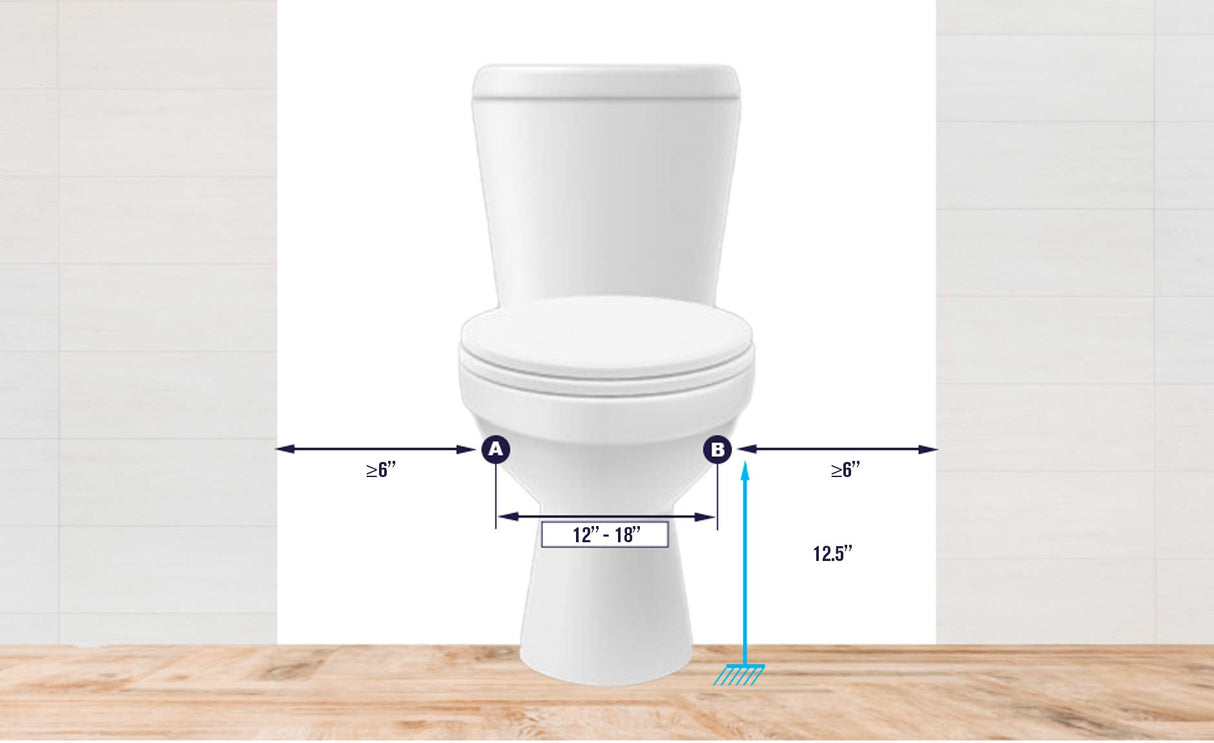 KMINA - Toilet Safety Rails for Seniors (330 lbs), Frame with Arms, Adjustable Height and Width, Grab Bars
