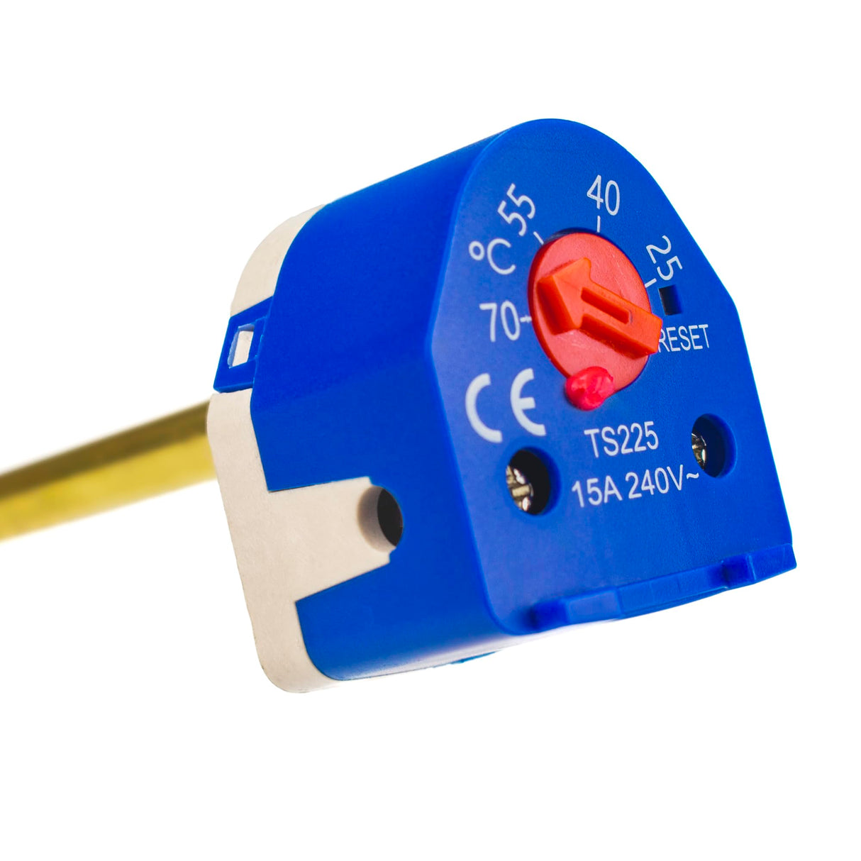 Kudos-Trading - Immersion Heater Replacement Thermostat, 240V 15A, IP55 Home Immersion Heater Adjustable 10-70°C Water Heaters Energy Efficient Easy Installation and Reliable (10,5" Safety Thermostat)