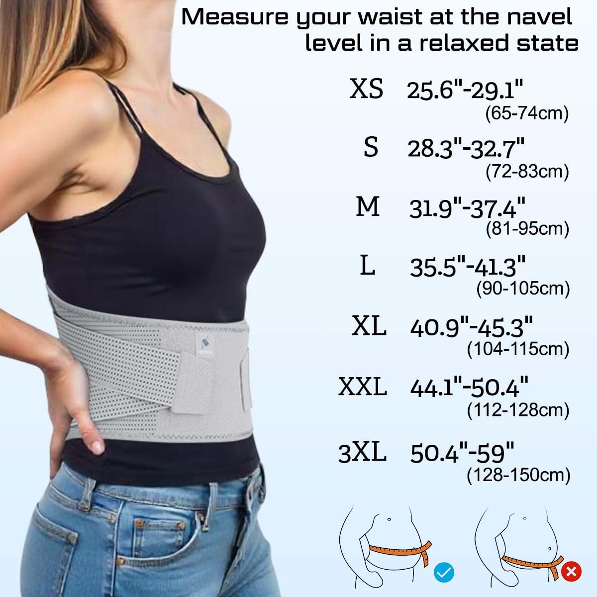 NEENCA Professional Back Brace for Herniated Disc, Lower Back Pain Relief, Lumbar Strain | Adjustable Lumbar Support Belt for Men and Women | Ideal for Work, Lifting, Posture Correction, Sciatica, Scoliosis (Gray, Medium)