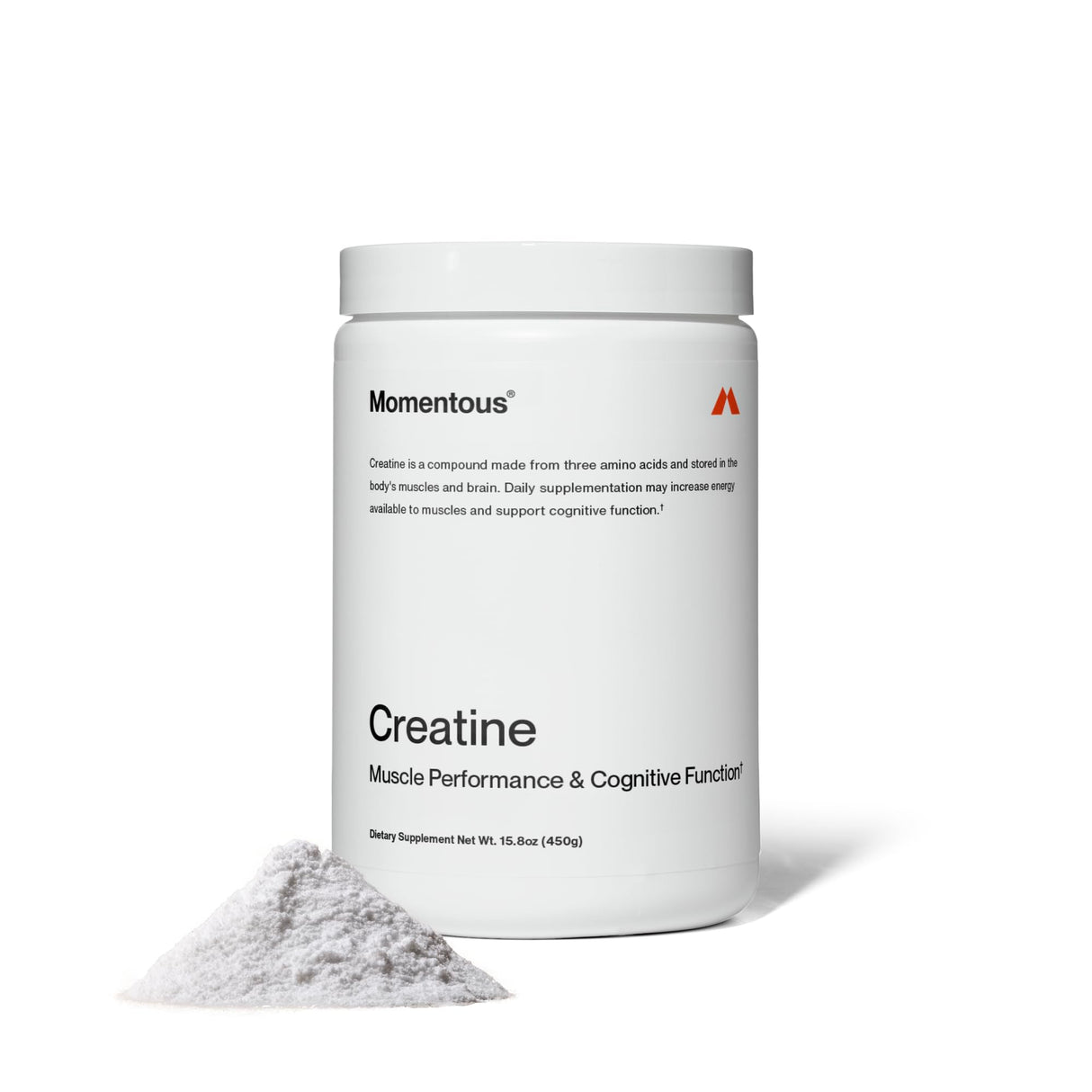 Momentous Creatine Monohydrate Powder - Creapure® Creatine Powder Supports Strength, Lean Muscle, & Recovery for Men & Women - 5 g per Serving - 90 Servings