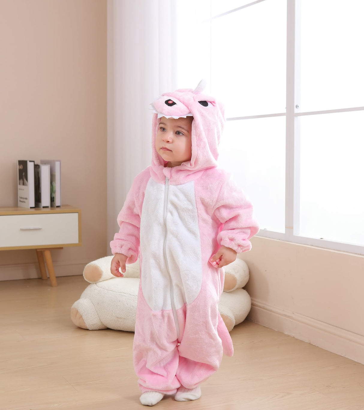 CuteOn Toddler Halloween Costume Onesie Cosplay Romper Christmas Infants Baby Costume Pink Dinosaurs 2-3 Years