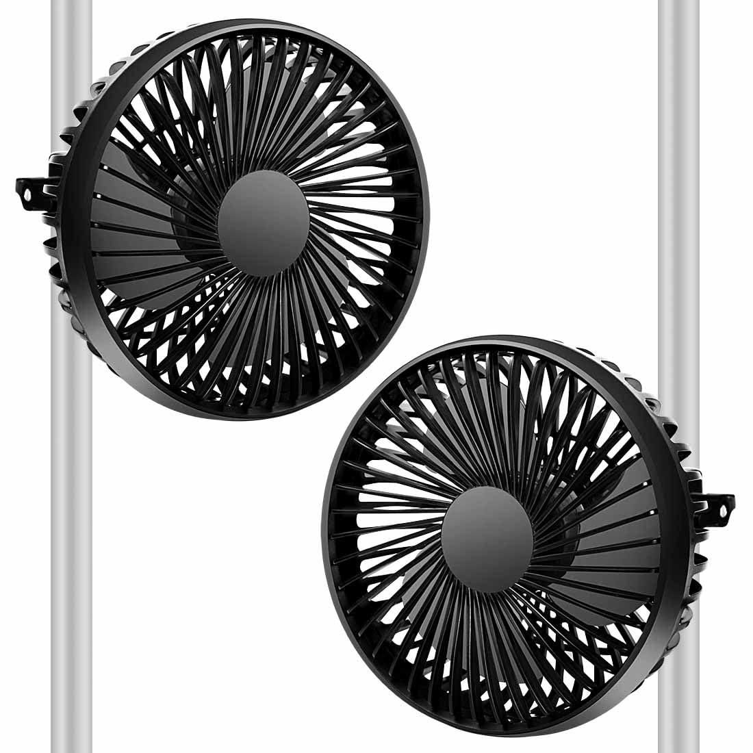 PGQUY 5” Grow Tent Clip Two Fans with Adjustable Clamp, 3-Speed Strong Quiet Airflow, Compatible with Timer Thermostat & Smart Plug for Plant Greenhouse Seedling Hydroponics Circulation Cooling