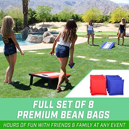 GoSports Portable Cornhole Sets, 8 Styles – Choose 4 x 2 ft or 3 x 2 ft - Boards Include 8 Bean Bags, Travel Case, and Game Rules