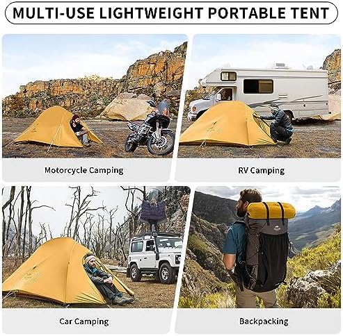 Naturehike Cloud-Up 2 Person Tent Lightweight Backpacking Tent with Footprint - Free Standing Ultralight Camping Hiking Backpack Tents Two Person Tent