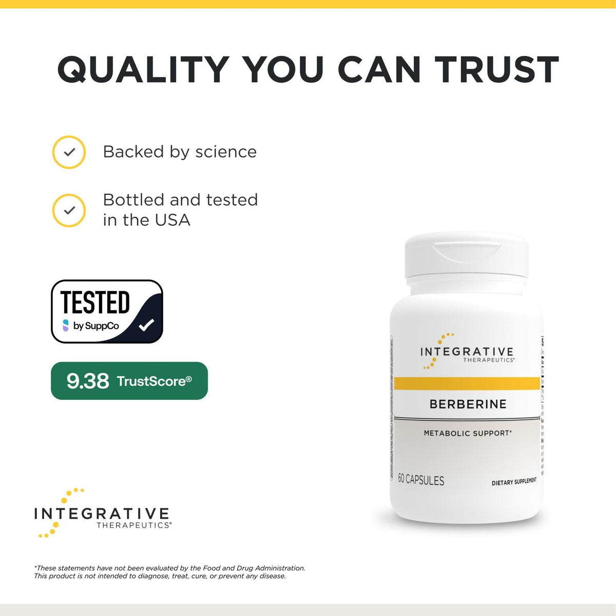 Integrative Therapeutics Berberine 1500mg Per Day, 60 Capsules