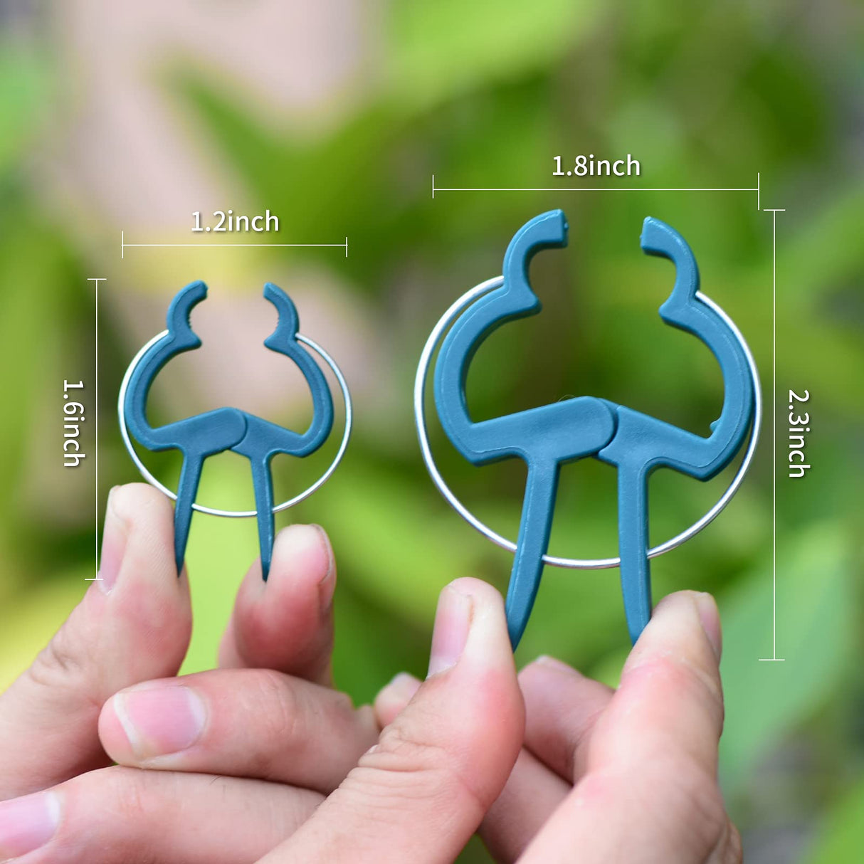 PERSZEN Plant Support Clips, 120 PCS Gentle Flower Plant Clamps for Supporting Vine Climbing Plants, Gardening Lever Loop Gripper Clips Help Stems Vines Grow Straight Upright, 2 Sizes in one Pack