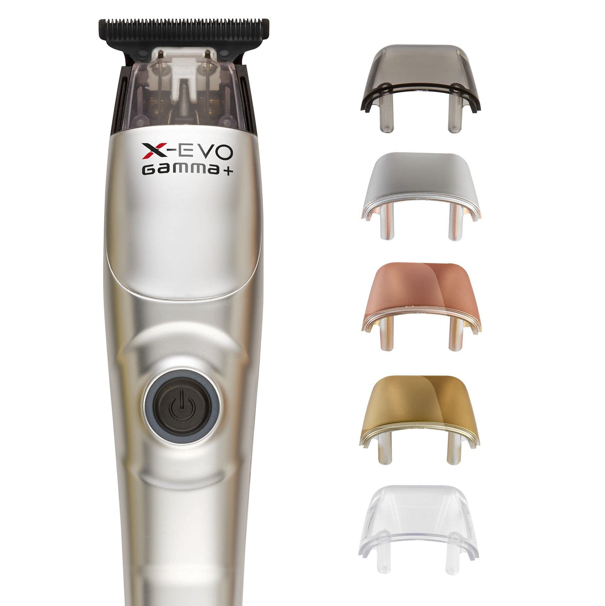 GAMMA+ X-Evo Trimmer Microchipped Magnetic Motor with Interchangeable Lids Matte Colors, Charging Stand