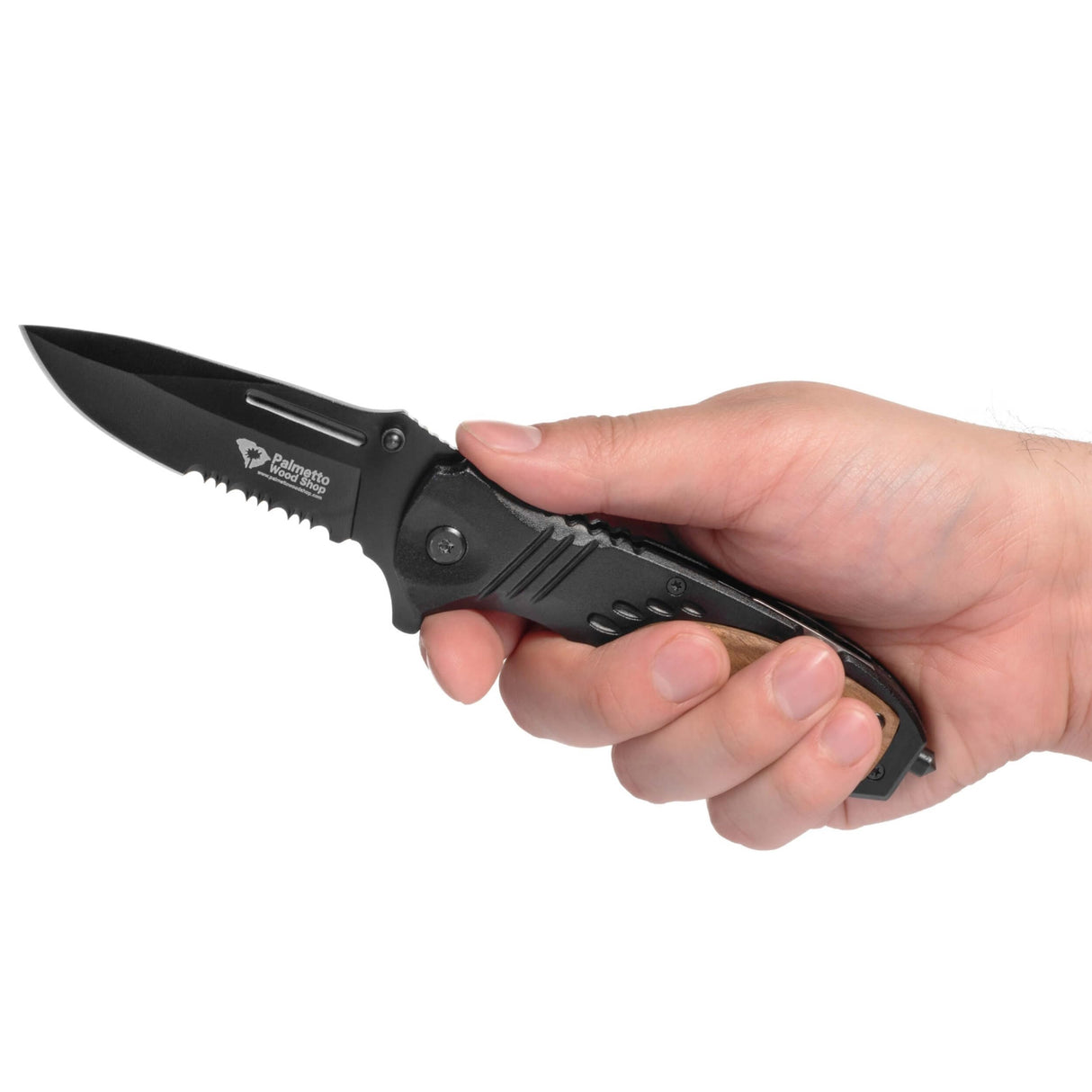 Palmetto Wood Shop Custom Engraved Pocket Knife for Men, Camping & Hunting
