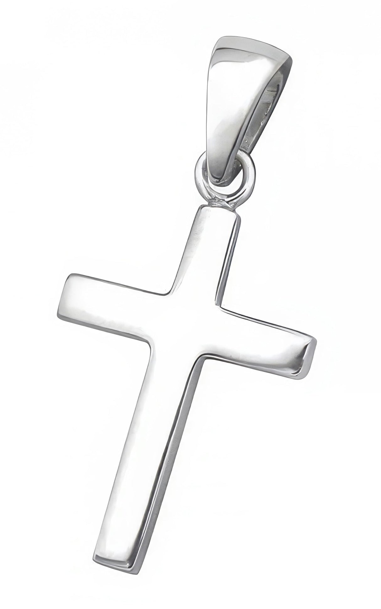 SAE99 925 Sterling Silver Cross Pendant Charm, Very Tiny Minimalist Faith Religious Jewelry