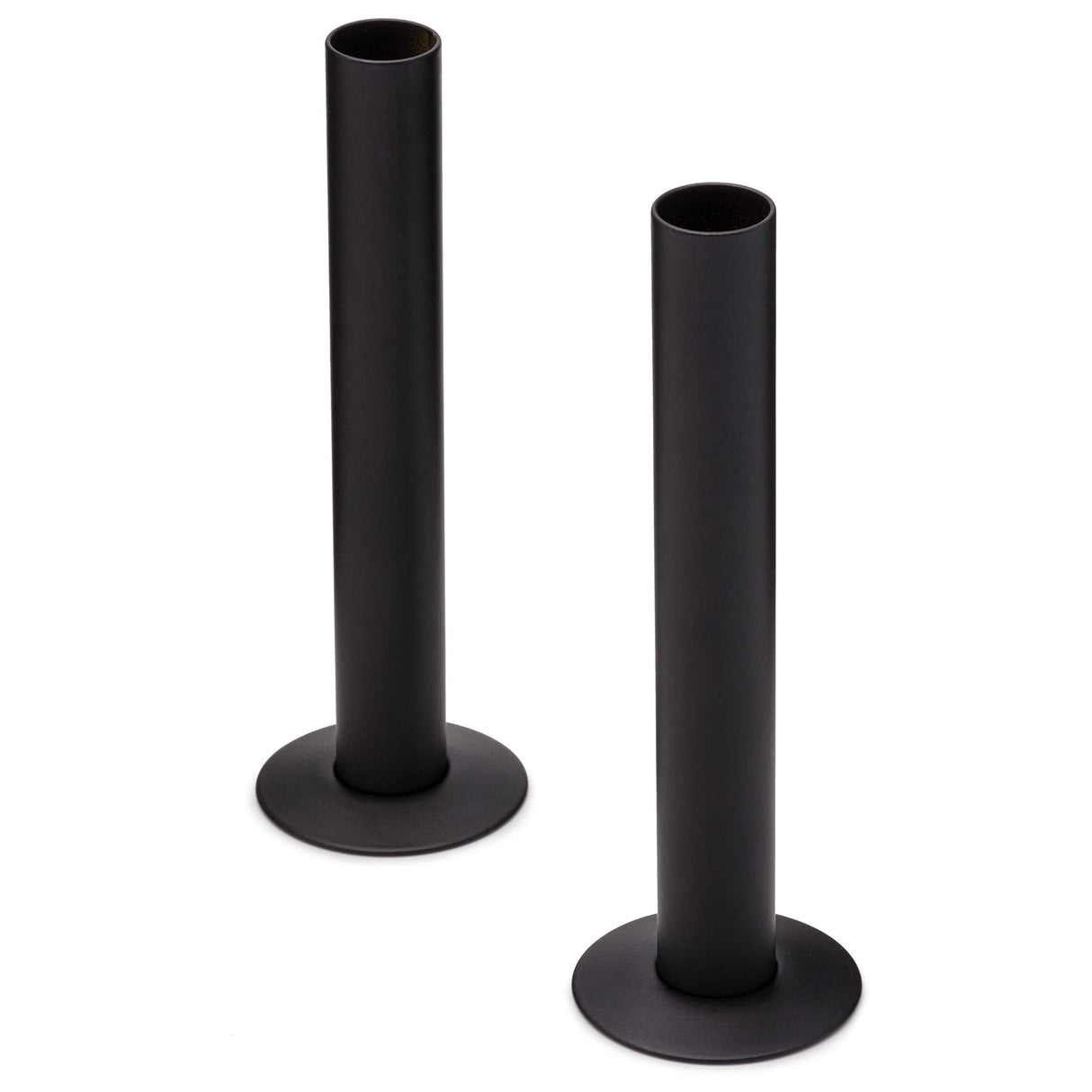 Sandy Beach Black TRV Thermostatic Radiator Valve, Pipe Covers Sleeves & Collars - Black Radiator Pipe Covers, Radiator Valve (130mm x 18mm)