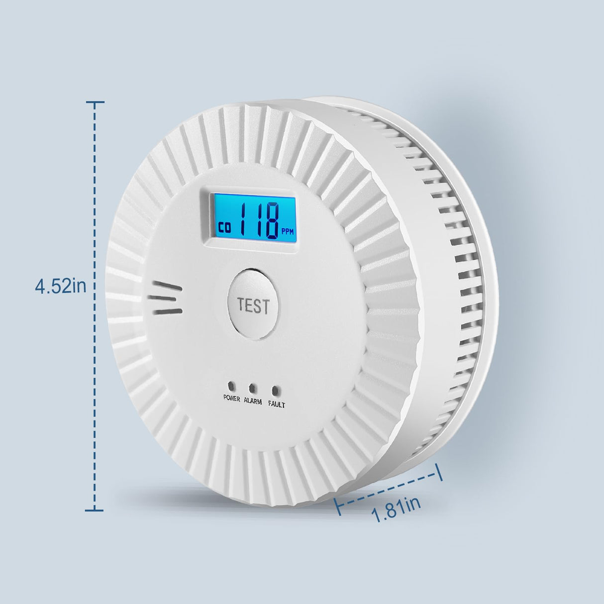 OLUNCLE 2 Packs Smoke and Carbon Monoxide Detector Powered by Battery,Smoke Detector Carbon Monoxide Detector Combo with Large LCD Display, Portable Fire Alarm Smoke Detector, OL0902U