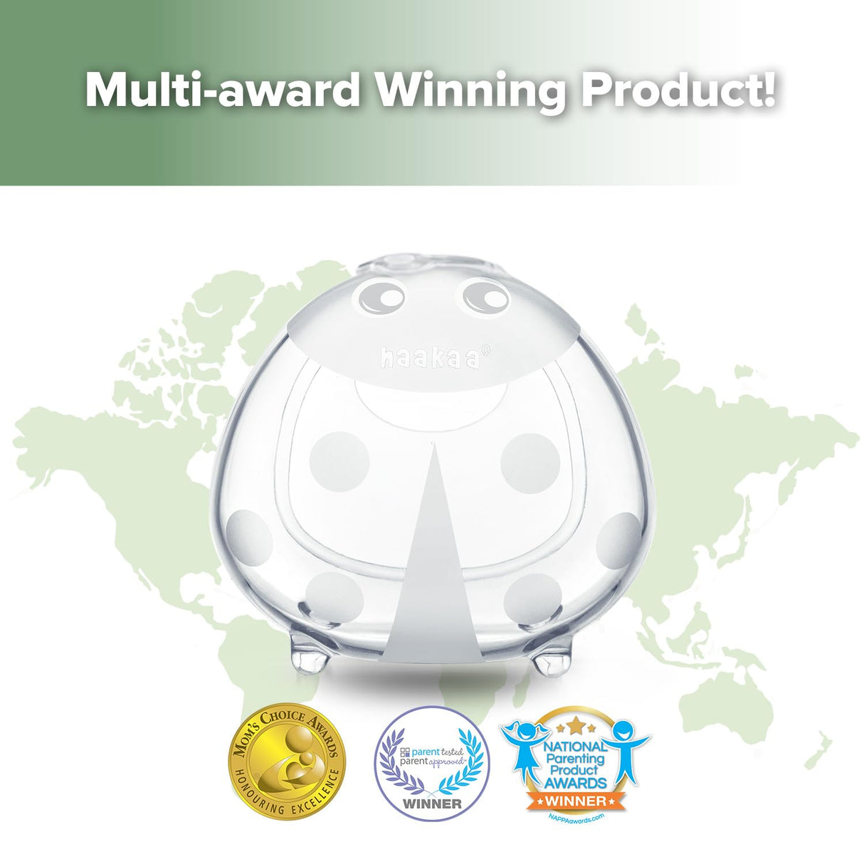 Haakaa Ladybug Milk Collector - Wearable Breast Shields Soft Nursing Cups Breast Milk Saver, Portable, Letdown Catcher Breastfeeding Essentials, 2.5oz/75ml, 1pc