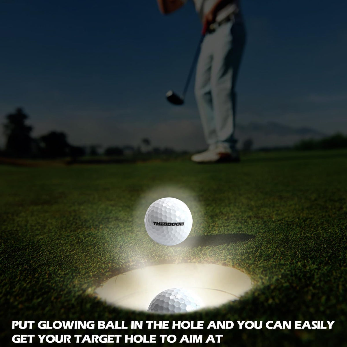 THIODOON Glow in The Dark Golf Balls Light up Led Golf Balls Night Golf Gift Sets for Men Kids Women 6 Pack (6 Colors in one)