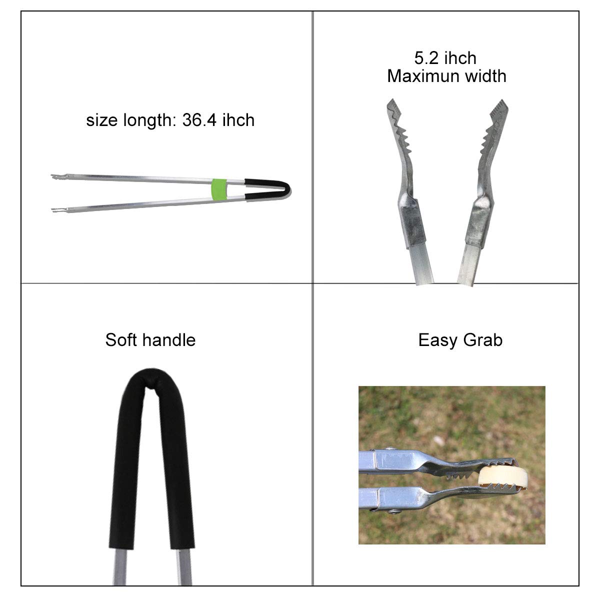 egoola Reacher Grabber Tool,Litter Pick Up Stick Lightweight Aluminium Rustproof,Trash Tong,Reaching Assist Tool for Elderly,Garden Nabber Plogging