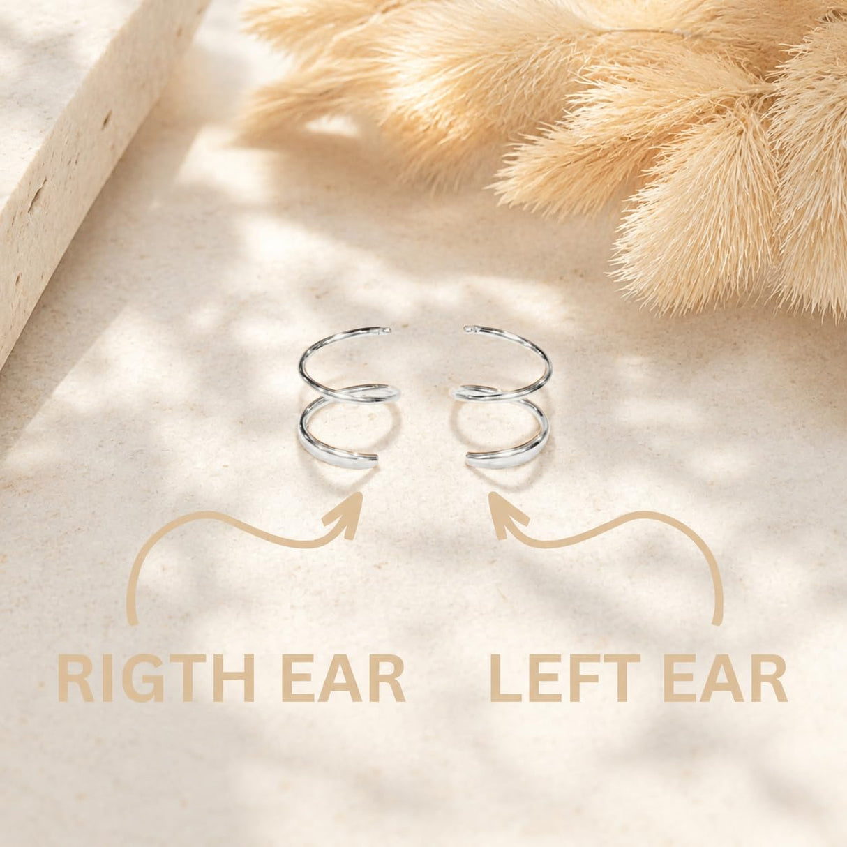 Solid Sterling Silver Double Huggie Hoop Twist Earrings for Single Piercing. Tiny Spiral Huggie Hoop Illusion Earrings. 19 Gauge (1 Pair)