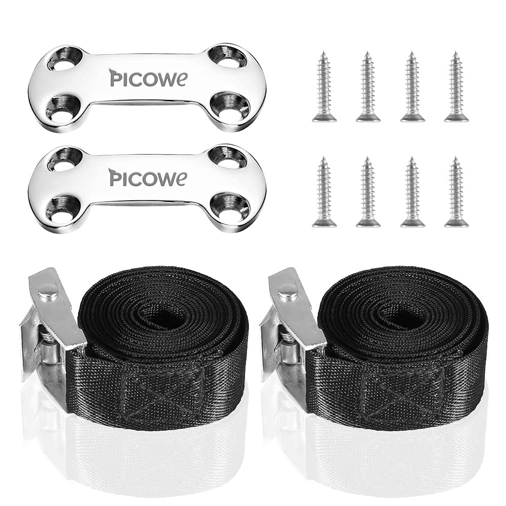 Picowe Cooler Tie Down Kit - Cam Buckle Lashing Straps for YETI & RTIC Coolers