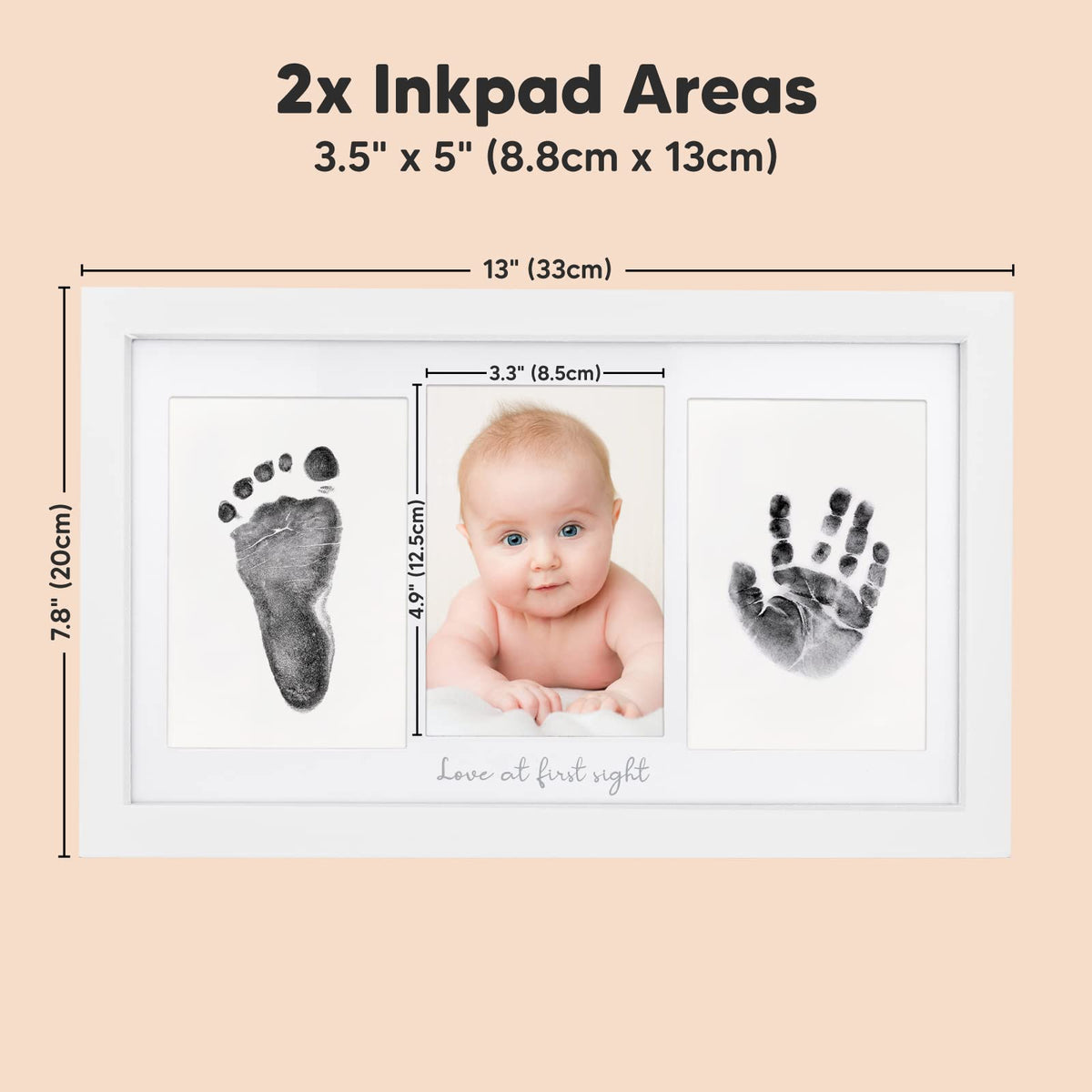 Inkless Hand and Footprint Kit, Boy Girl Newborn Keepsake (Alpine White)