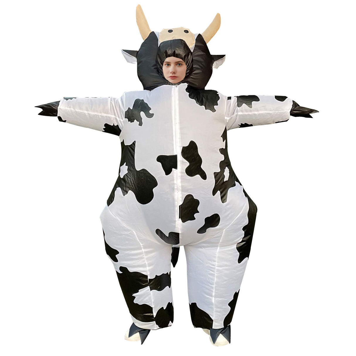 Arokibui Inflatable Cow Costume Blow up Animal Costume Cosplay Party Festival Christmas Halloween Suit Parade Carnival Suit Jumpsuit