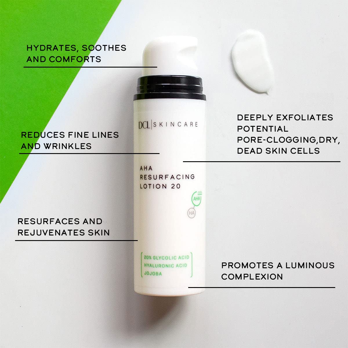 DCL Skincare AHA Resurfacing Lotion 20 with 20% Glycolic Acid, 1.7 Fl oz