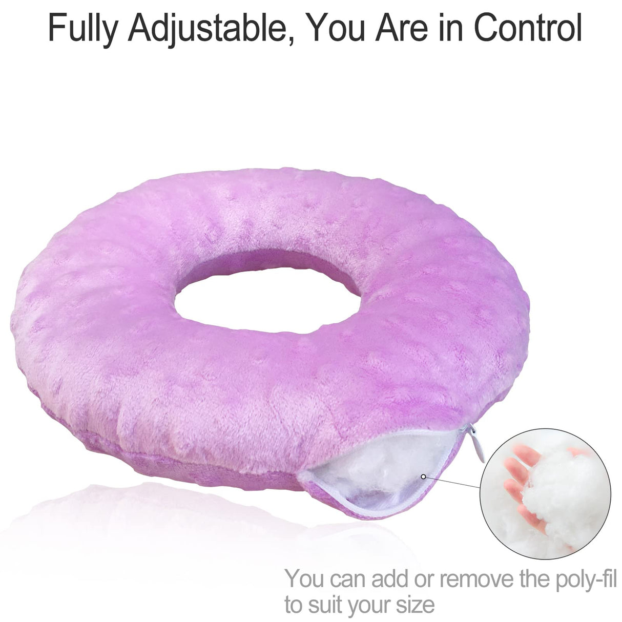 Piercing Pillow Ear Pillows Donut with Hole for Ear Pain CNH, Piercing, Pain Relief Sleeping, Pressure Sore, Side Sleepers, Headphones Minky Dot Lavender