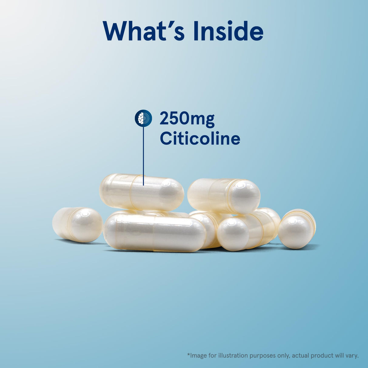 Jarrow Formulas Citicoline CDP Choline 250 MG, CDP Choline Supplement Supports Brain Health, Performance and Memory, 120 Capsules, Up to a 120 Day Supply