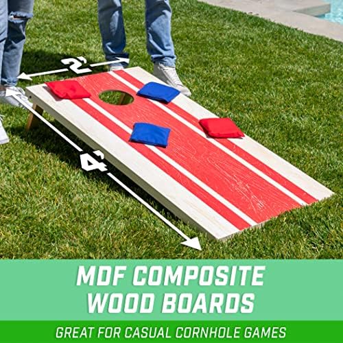 GoSports Portable Cornhole Sets, 8 Styles – Choose 4 x 2 ft or 3 x 2 ft - Boards Include 8 Bean Bags, Travel Case, and Game Rules