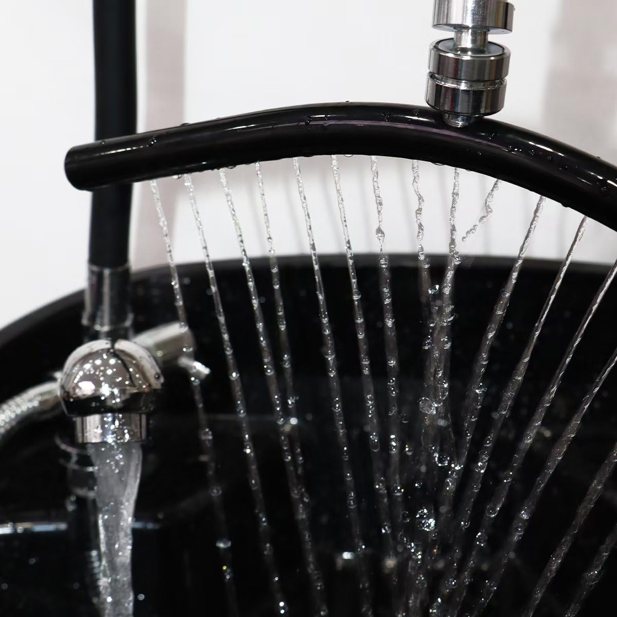 Generic Head Spa Waterfall Shower Head for Shampoo Sink Water Spa&Salon Care Adjustable Black, Silver