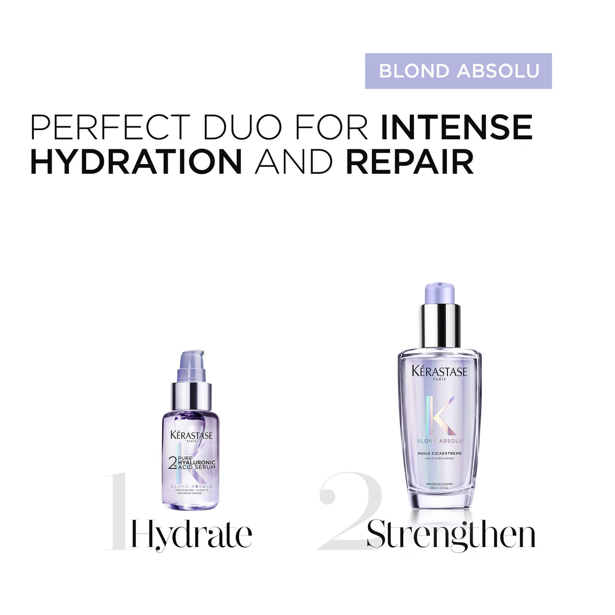 KÉRASTASE Blond Absolute Hyaluronic Acid Hair Serum, Repairs Damaged Hair & Soothes Scalp, Instantly Hydrates & Adds Shine, 2% Hyaluronic Acid for Bleached & Highlighted Blonde Hair, 1.7 fl oz