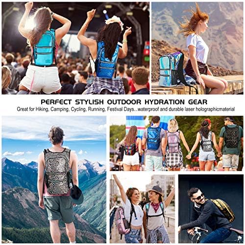 Hydration Backpack Pack, Water Backpack 20L Capacities Included 2L Hydration Bladder, Festival Essential - Rave Hydration Pack Hydropack Hydro for Hiking, Running, Biking, Festival Gear