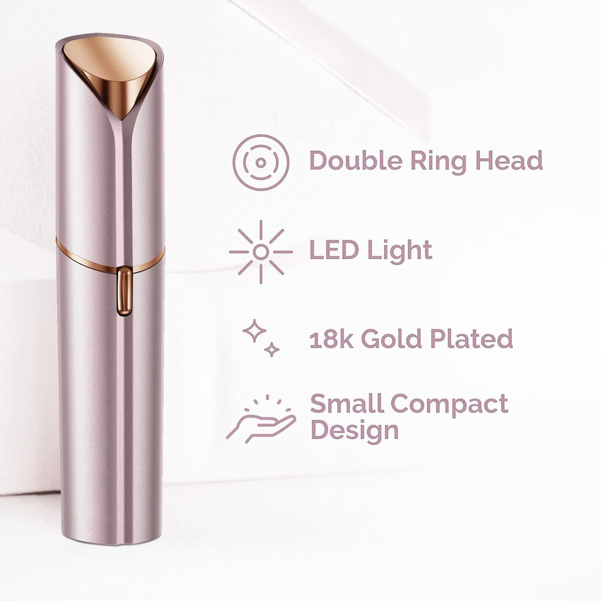 tuokiy Battery Operated Facial Hair Remover for Women, 2 Replacement Heads