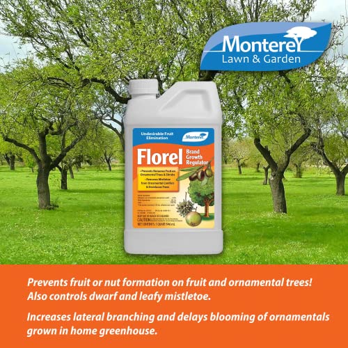 Monterey - Florel Plant Growth Regulator - Fruit Tree Spray - Florel Fruit Eliminator Spray for Trees - Apply Using Sprayer - 1 Quart
