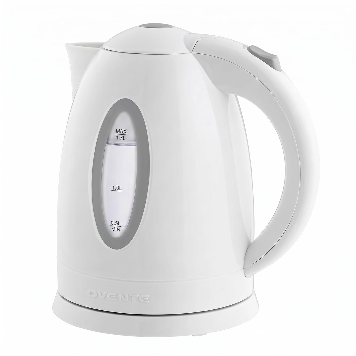 OVENTE 1.7L Electric Tea Kettle, Fast Boiling Water Heater, White KP72W