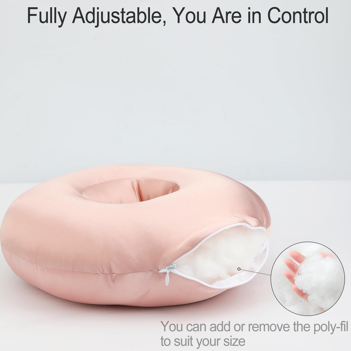 Heal n Hope Silky Satin Piercing Pillow Ear Pillows Donut with Hole for Ear Pain CNH Piercing Pain Relief Sleeping Pressure Sore Side Sleepers Smooth Cooling Ear Guard Protector, Coral