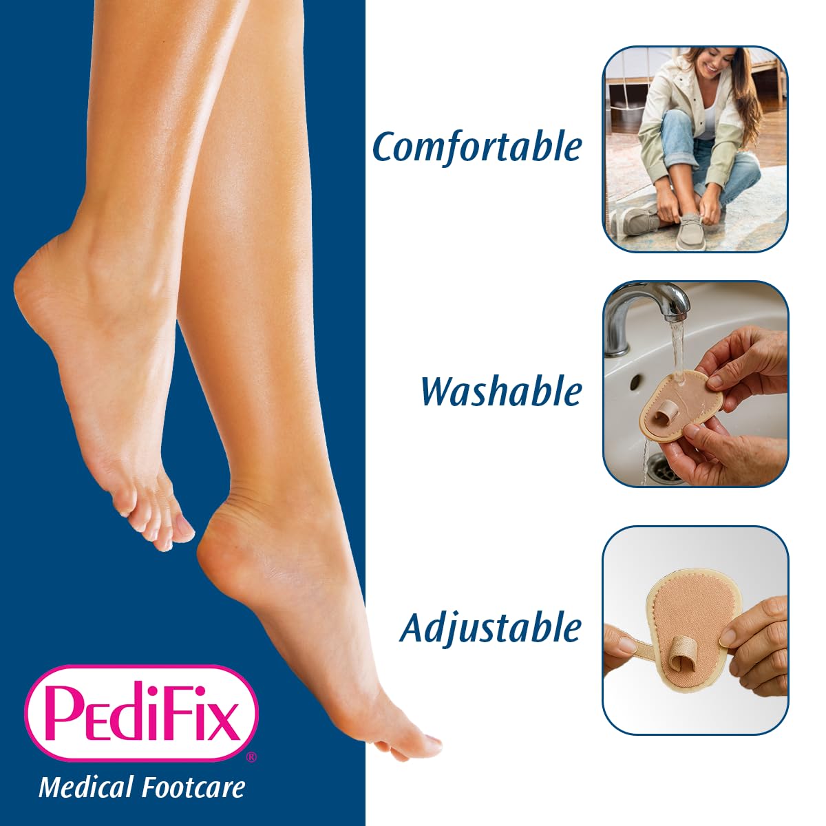 PediFix Podiatrists' Choice Toe Straightener – 3-Pack Toe Aligners Gently Help Realign Crooked, Overlapping, and Hammer Toes – Designed for Comfort and Daily Relief – One Size Fits Most