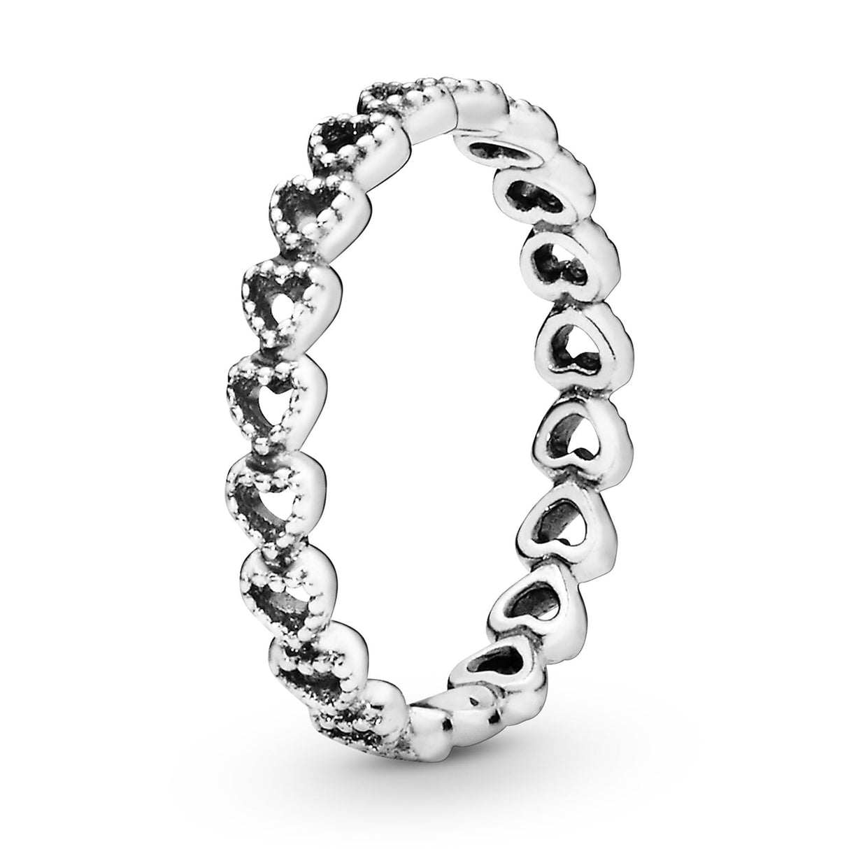 Pandora Band of Hearts Ring - Stackable Ring for Women - Gift for Her Sterling Silver - Size 9 - With Gift Box