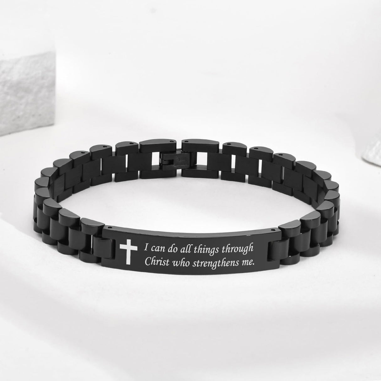 VNOX Easter Basket Stuffers Christian Cross Bracelet For Men | Personalized Bible Verse Scripture Bracelets Mens Inspirational Bracelets Cross Chain Bracelet, Religious Christian Gifts For Men,Joshua 1:9