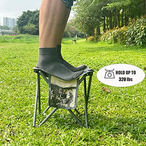 Opliy Camping Stool 2 Pack,13.5 Inch Portable Folding Stool for Outdoor Gardening and Beach Hiking Fishing,Foot Stool with Carry Bag (Camouflage)