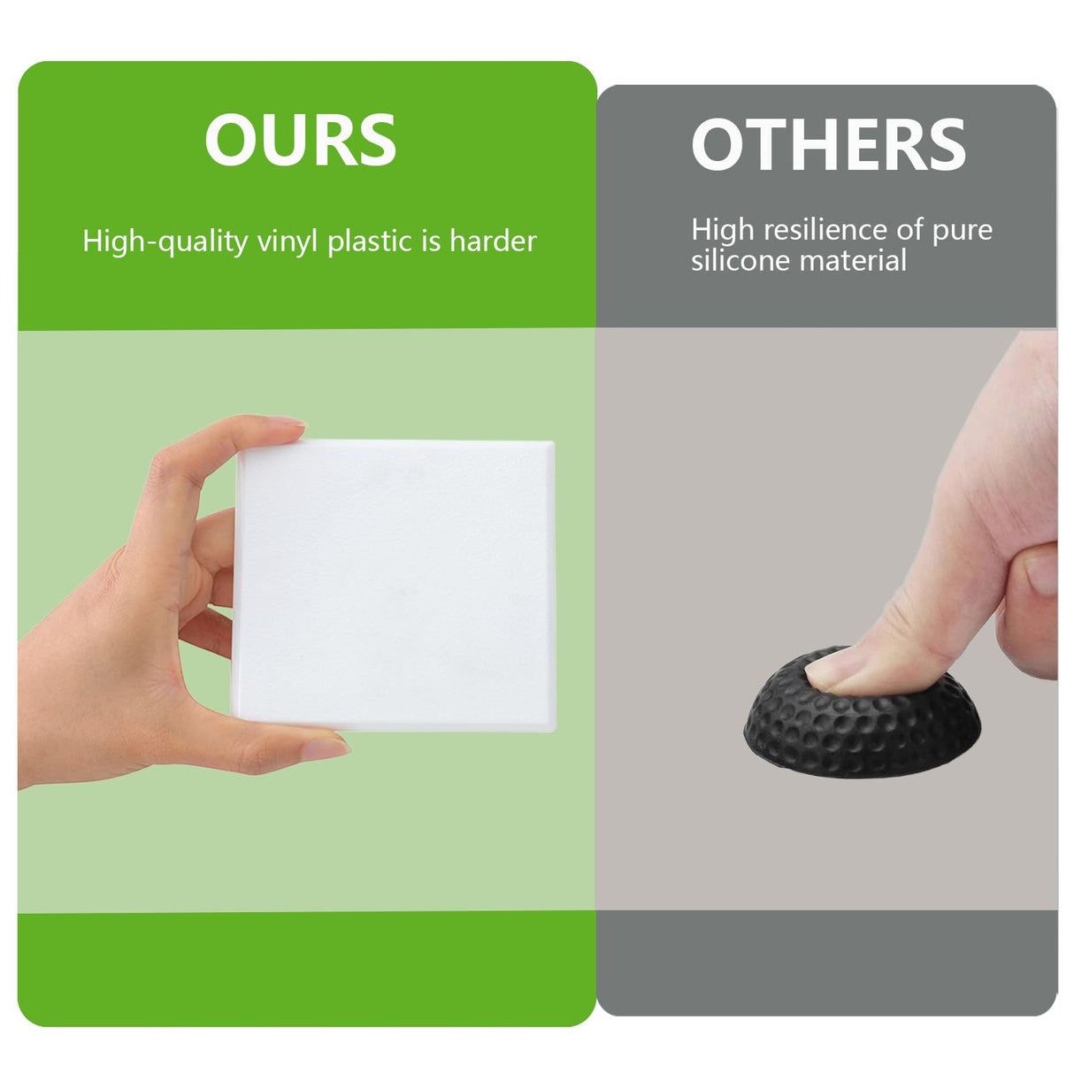 HOME MASTER HARDWARE Self Adhesive Wall Protector Square 4 inch, 10 Pack Door Handle Wall Shield Guard Door Stop, Rigid Vinyl Wall Protection Pad White