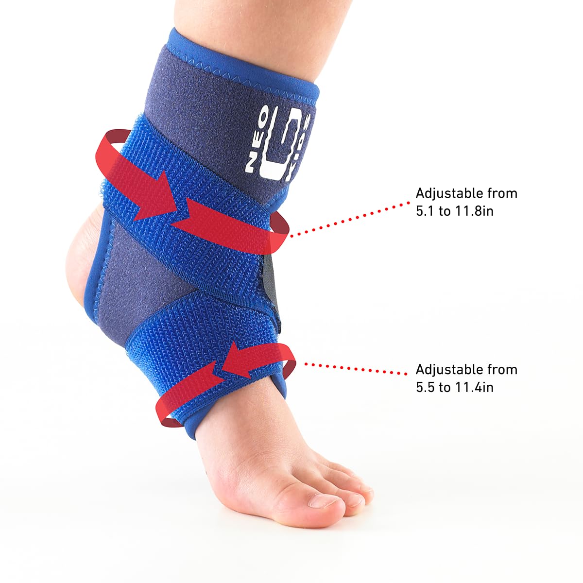 Neo-G Ankle Brace for Kids - Support For Juvenile Arthritis Relief, Joint Pain, Ankle Injuries, Gymnastics, Basketball, Volleyball - Adjustable Compression - Class 1 Medical Device - 1 Size - Blue