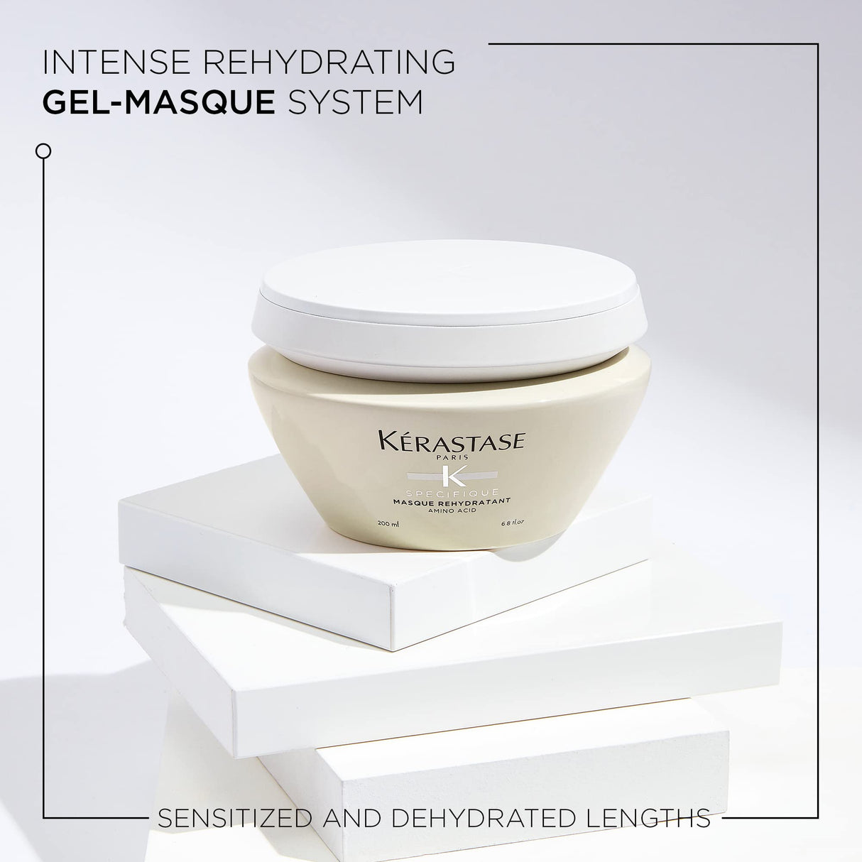 KÉRASTASE Specifique Rehydratant Hair Mask, Intense Rehydrating Gel-Masque for Dry Ends, Rebalances Hair's Hydration with Ceramides and Amino Acid for Sensitive & Dry Hair