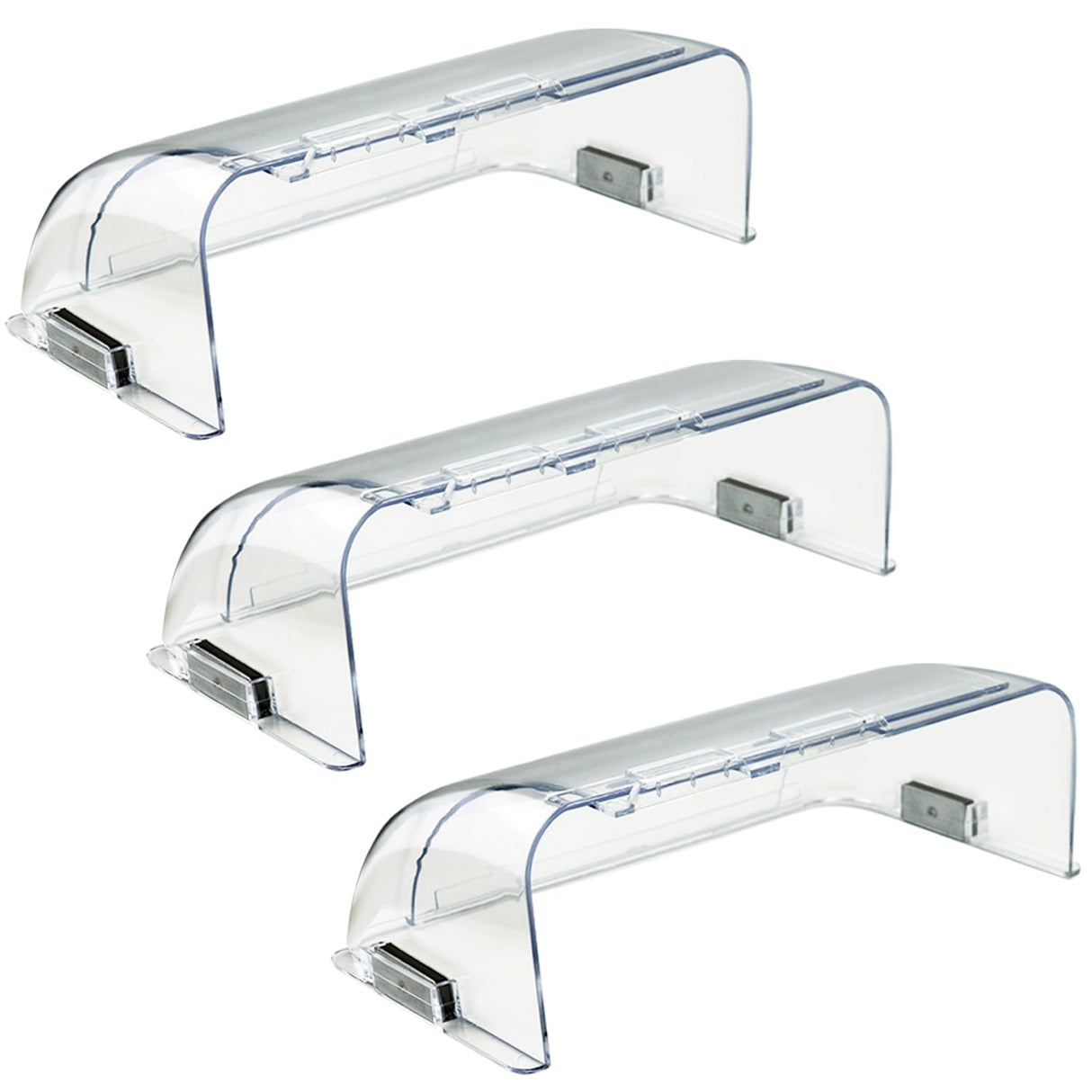 Binazon Heating & Air Vent Deflector for Vents, Sidewall, Ceiling, Floor Registers - Adjust Between 9"-14", Magnetic Vent Covers for Air Conditioning, Heat, AC, Floor, Under Furniture (3 Pack Clear)