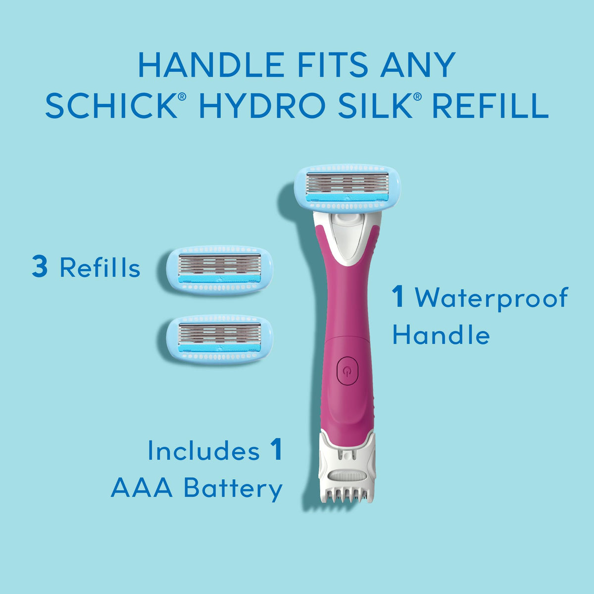 Schick Hydro Silk TrimStyle 2in1 Bikini Trimmer & Razor, Handle & 3 Refills