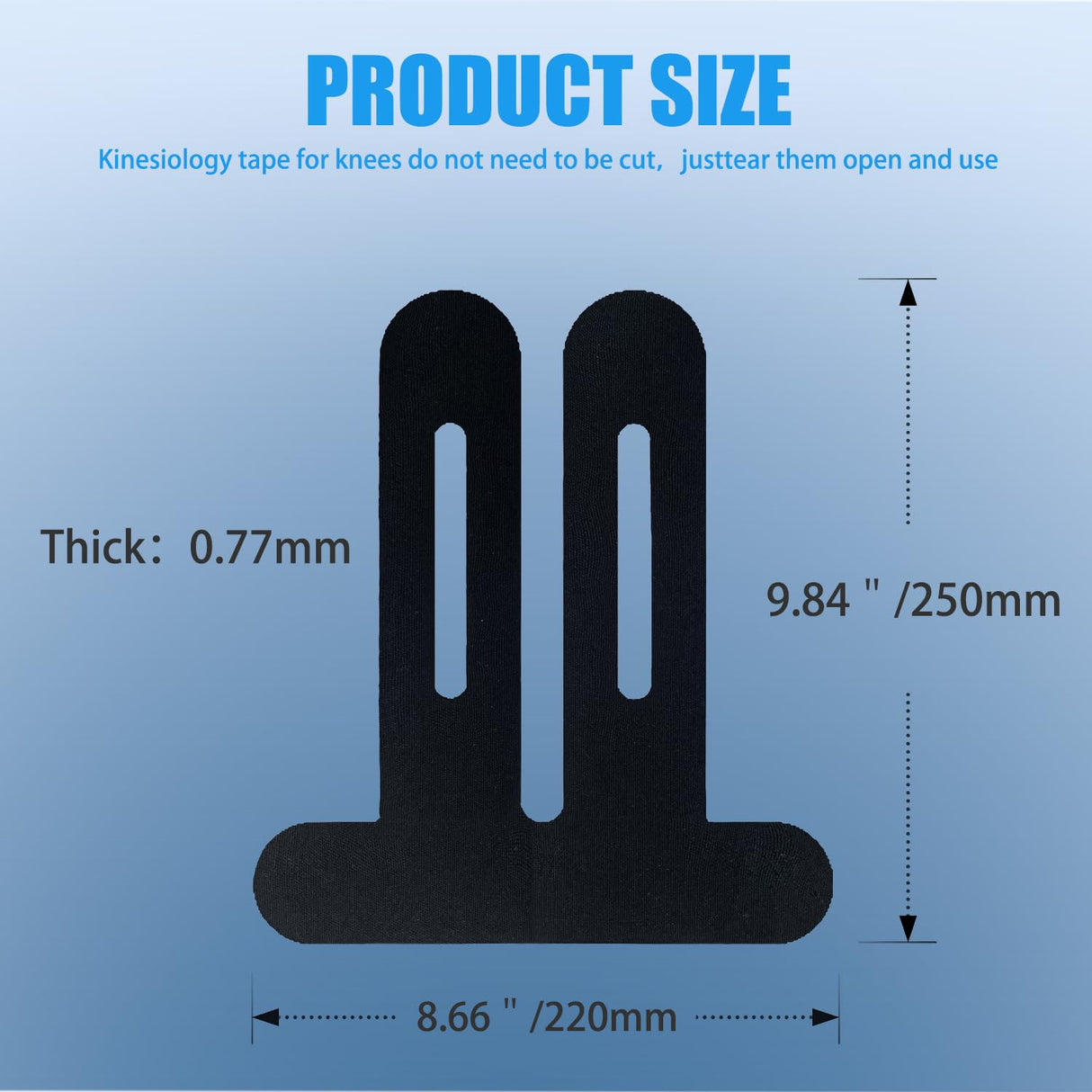 Vernargoo Precut Kinesiology Tape for Knees,24 Pcs – Elastic Knee Support & Stability, Pain Relief – Waterproof, Breathable, Hypoallergenic Athletic Tape (Black)