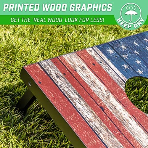 GoSports Portable Cornhole Sets, 8 Styles – Choose 4 x 2 ft or 3 x 2 ft - Boards Include 8 Bean Bags, Travel Case, and Game Rules