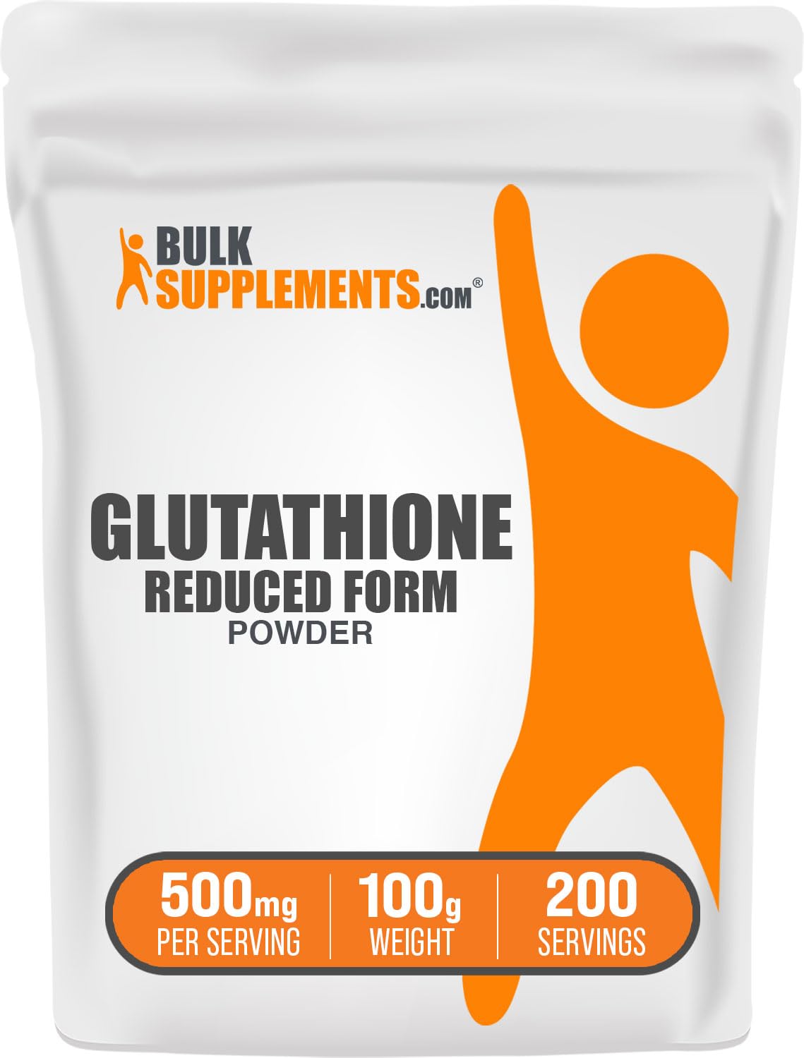 BulkSupplements.com Glutathione Reduced Powder - Glutathione Supplement, Reduced Glutathione Powder - Glutathione 500mg, Gluten Free, 500mg per Serving, 100g (3.5 oz) (Pack of 1)