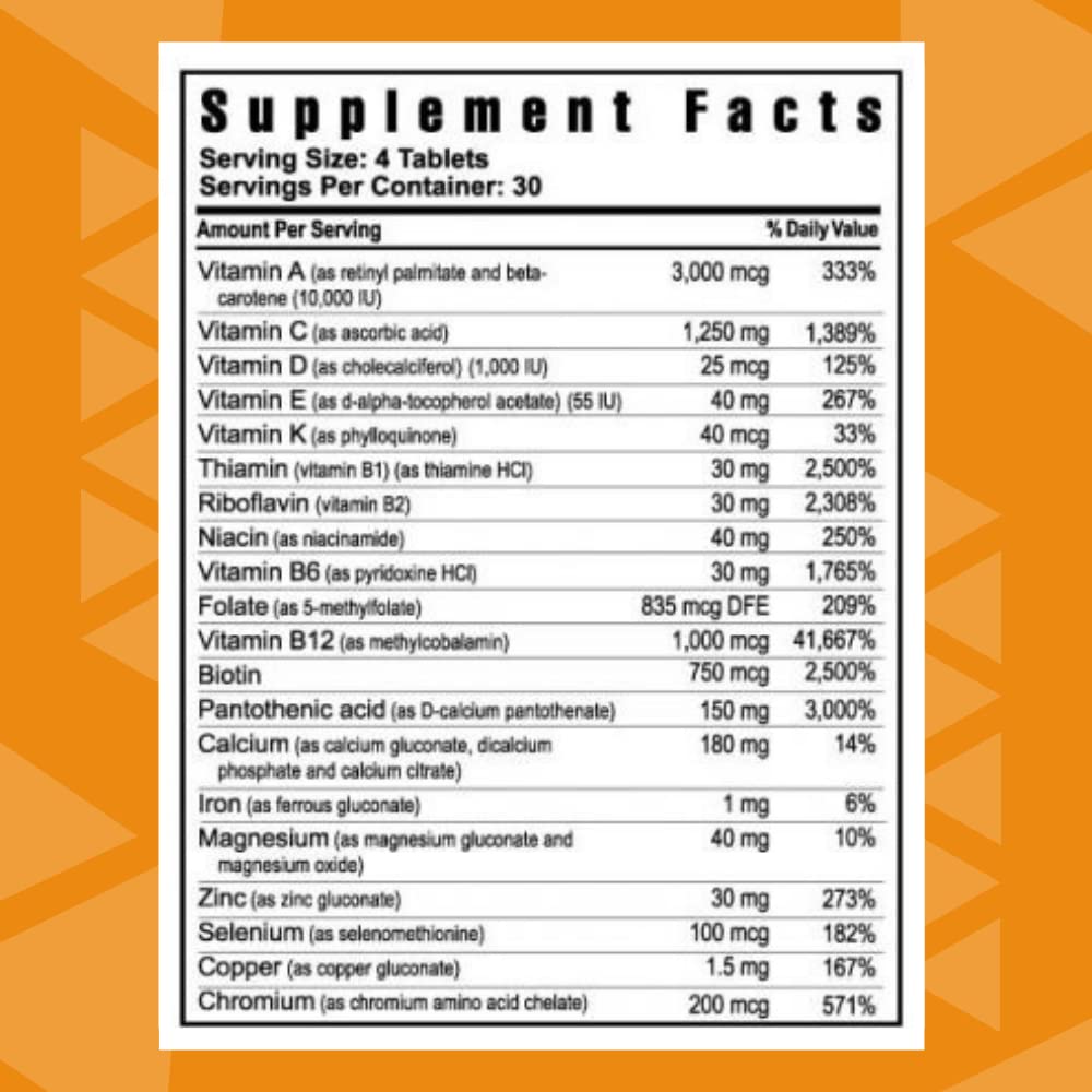 Youngevity Beyond Tangy Tangerine 2.0 Multi-Vitamin & Mineral Complex - Made with Natural & Whole Foods | 160,000 ORAC | 120 Tablets | 1 Bottle