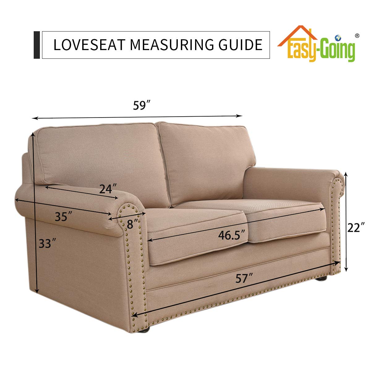 Easy-Going Stretch Loveseat Slipcover 1-Piece Sofa Cover Furniture Protector Couch Soft with Elastic Bottom for Kids Polyester Spandex Jacquard Fabric Small Checks (Loveseat, Christmas Red)